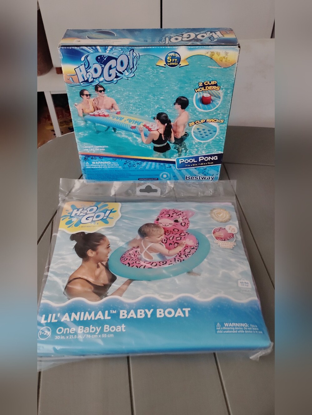 Brand New Bestway Pool Floats Lot - Pool Pong & Baby Boat (New in Box).